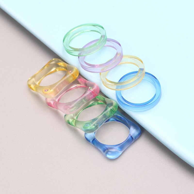 

8pcs Minimalist Ring, Multicolor