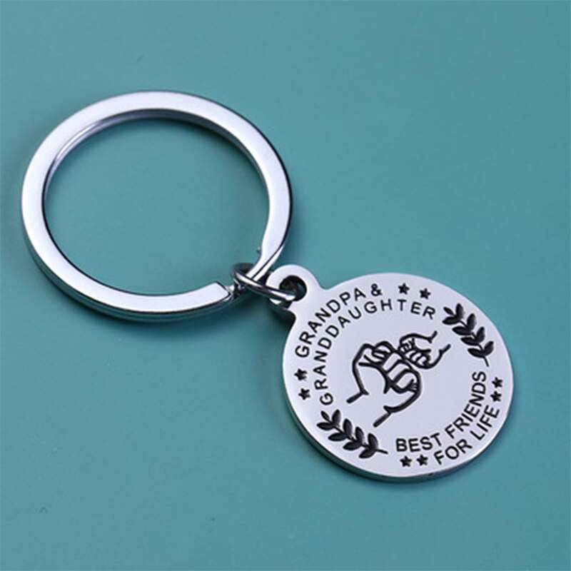 

Metal Geo Charm Keychain, Silver