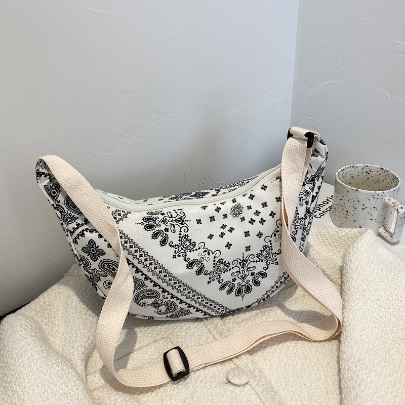 

Paisley Pattern Crossbody Bag, White