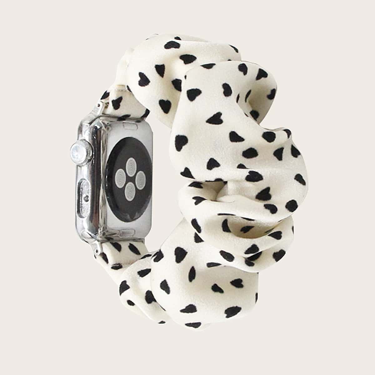 

Heart Print Scrunchie Design Watchband For iWatch, Multicolor