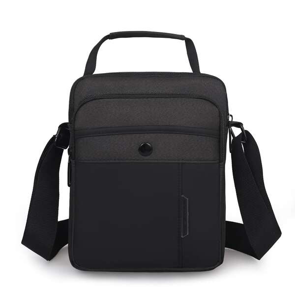 

Men Simple Crossbody Bag, Black