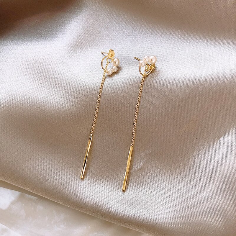 

Faux Pearl Decor Earrings, Gold