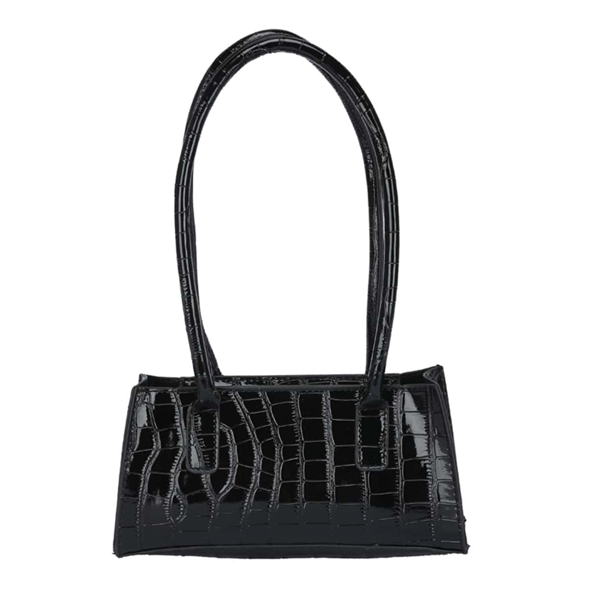 

Croc Embossed Shoulder Bag, Black