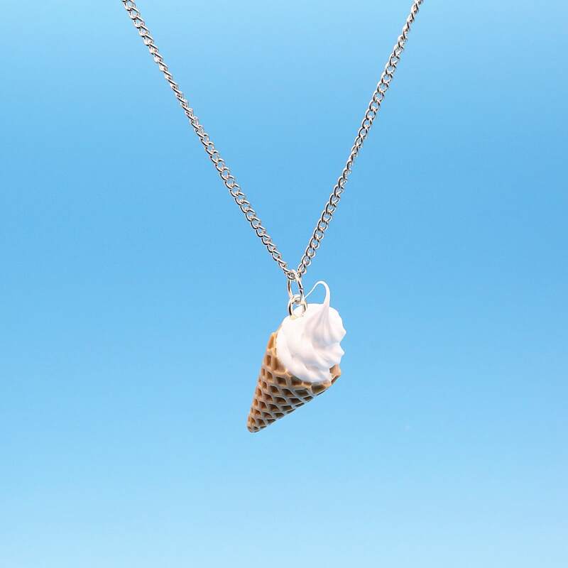 

Simulation Food Pendant Necklace, Silver
