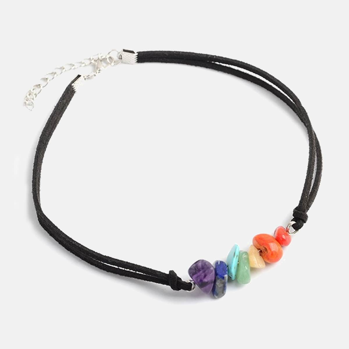 

Stone Beaded Decor Necklace, Multicolor