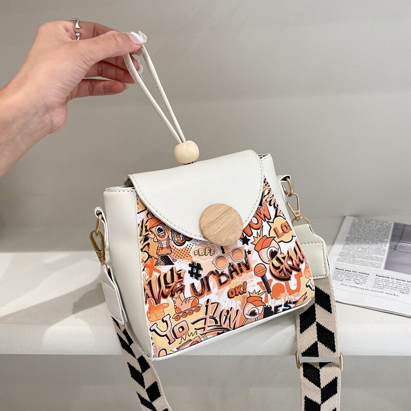 

Letter Graphic Satchel Bag, Orange