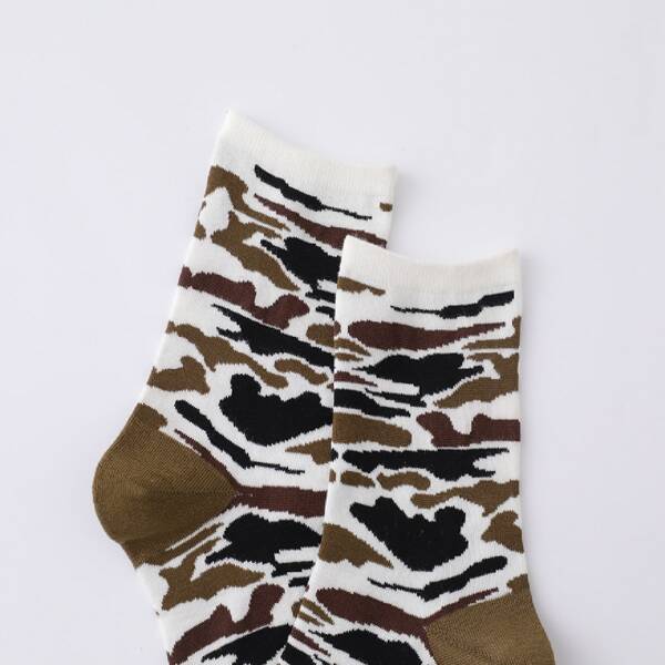 

Camo Pattern Crew Socks, Army green