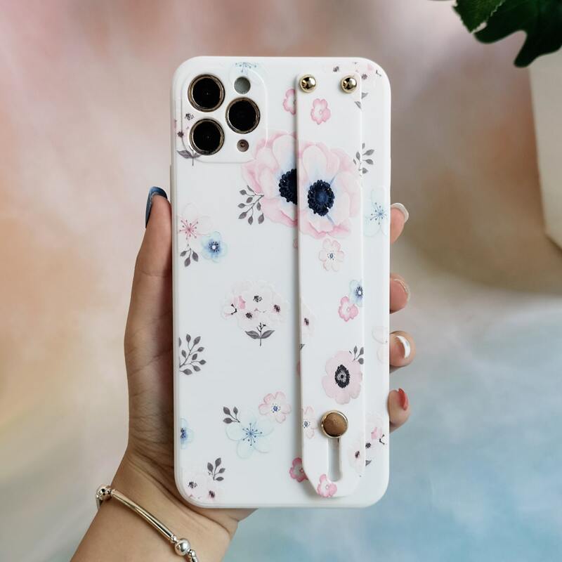 

Floral Phone Case With Wristband, Multicolor