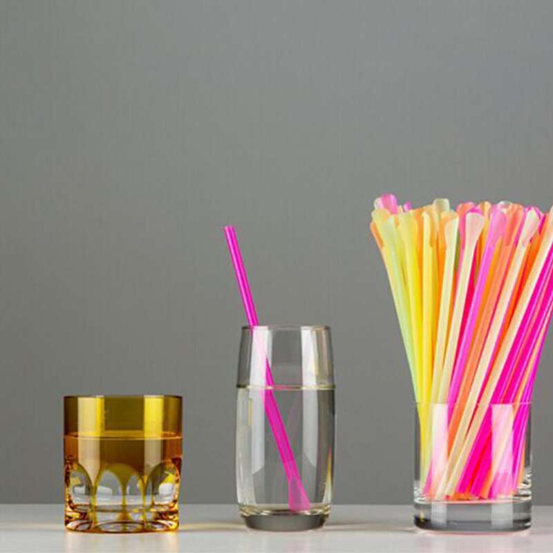 

50pcs Random Color Disposable Straw, Multicolor