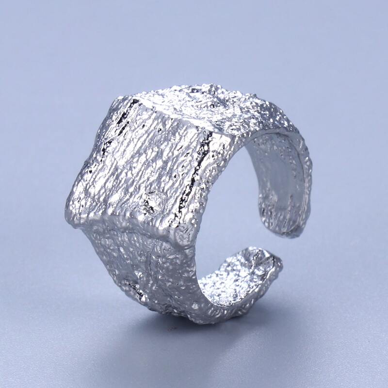

1pc Simple Cuff Ring, Silver