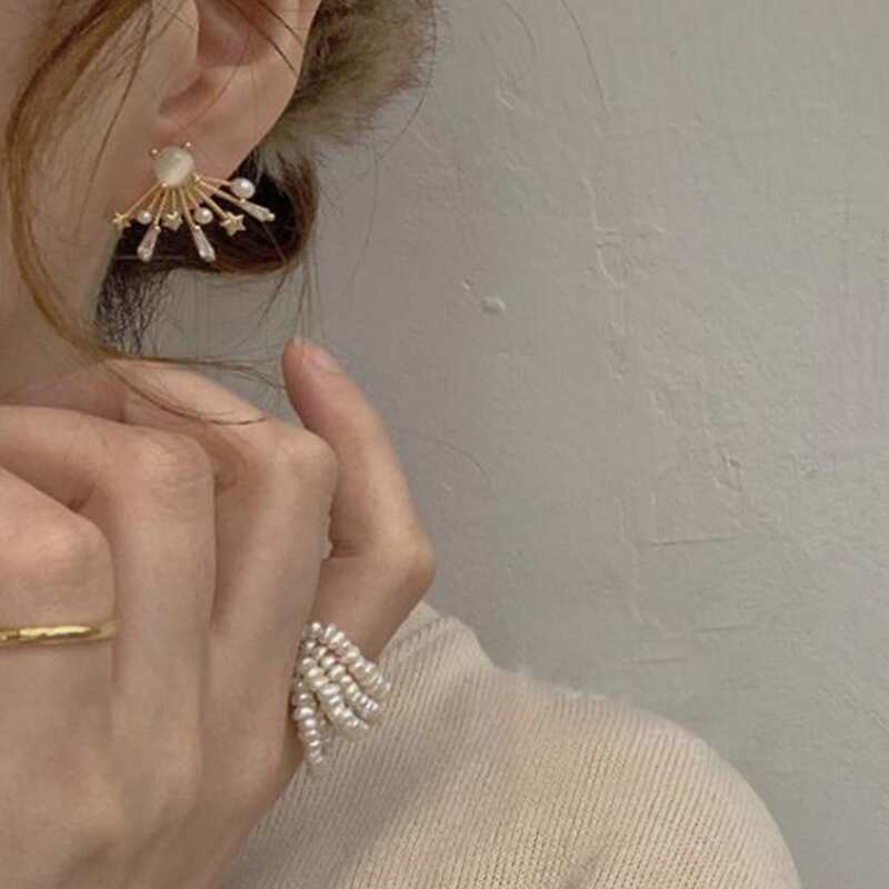 

Faux Pearl Decor Earrings, Gold
