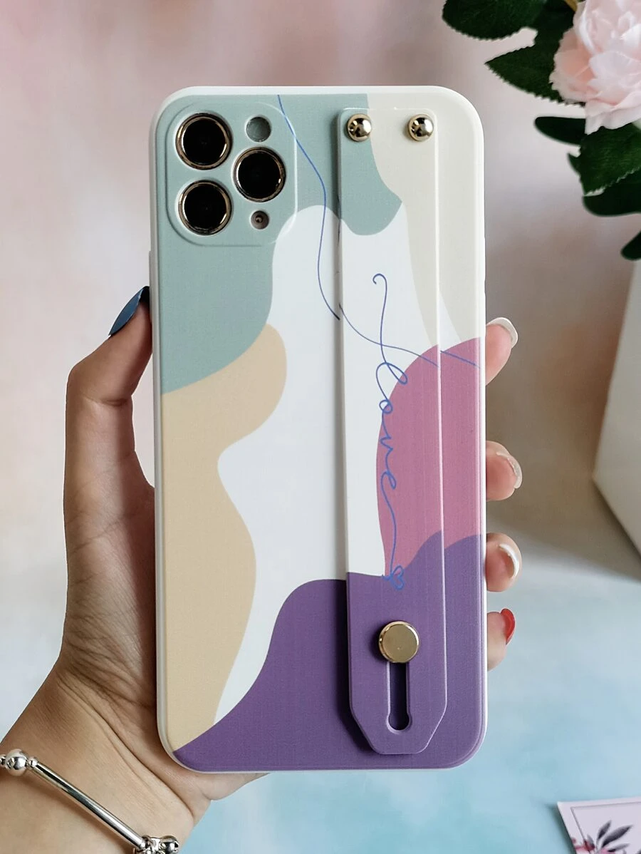 Ốp Điện Thoại Có Dây Đeo Khối Màu Ốp Điện Thoại Có Dây Đeo Tay Tương Thích Với IPhone15/15Plus/15Pro/15Promax - Nhiều màu - Xem 1