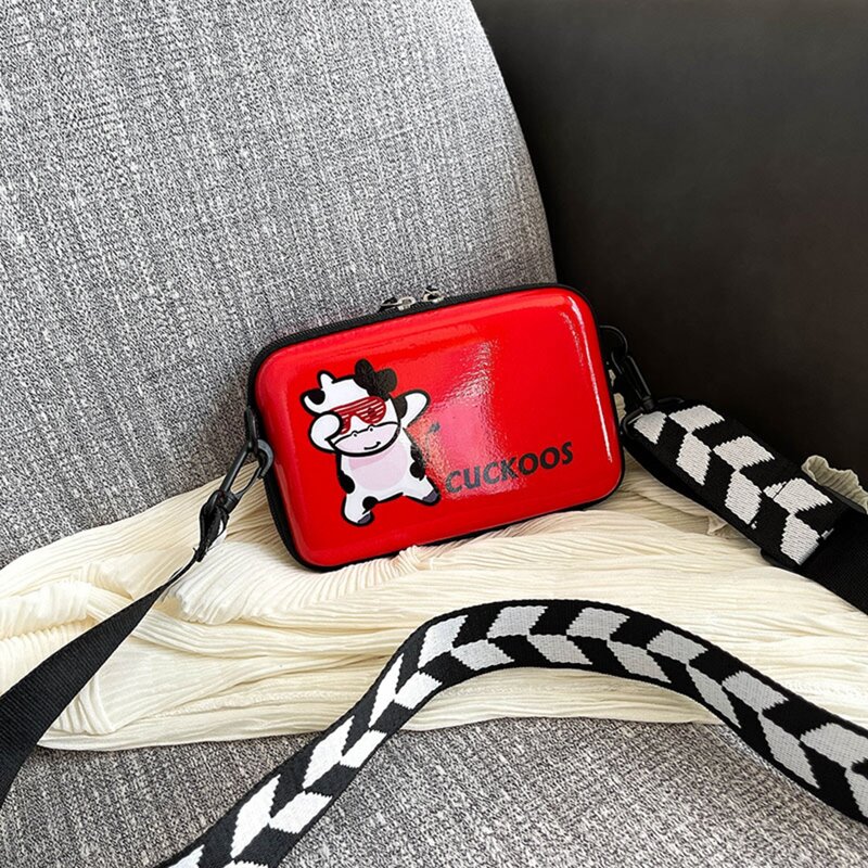 

Cartoon Cow Square Bag, Red