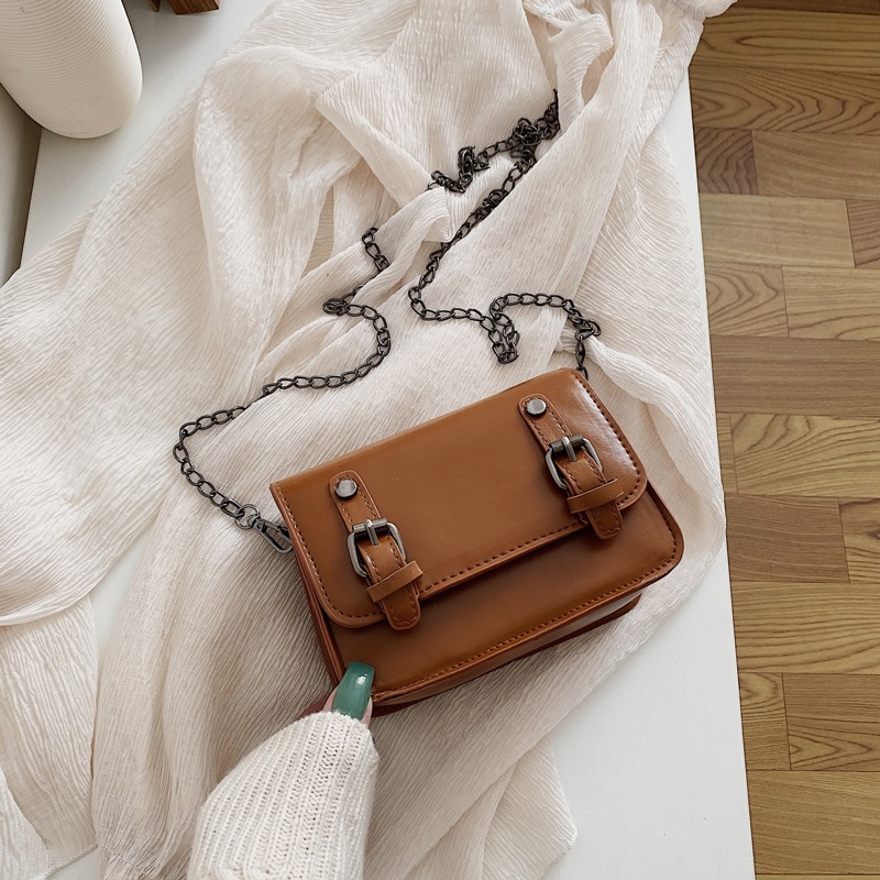 

Double Buckle Crossbody Bag, Brown