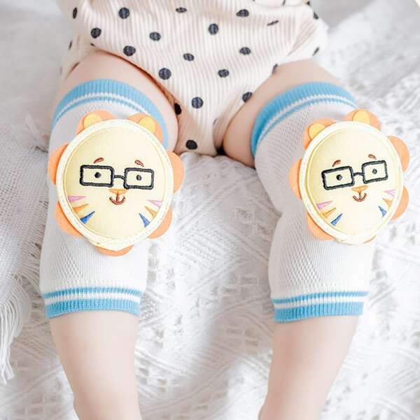 

2pairs Toddler Kids Cartoon Decor Knee Pads, Multicolor