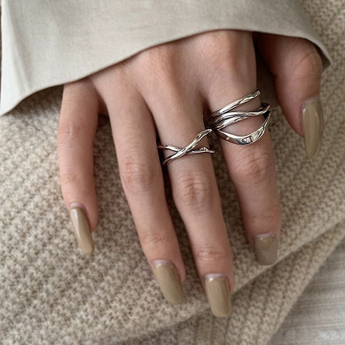 

2pcs Minimalist Ring, Silver