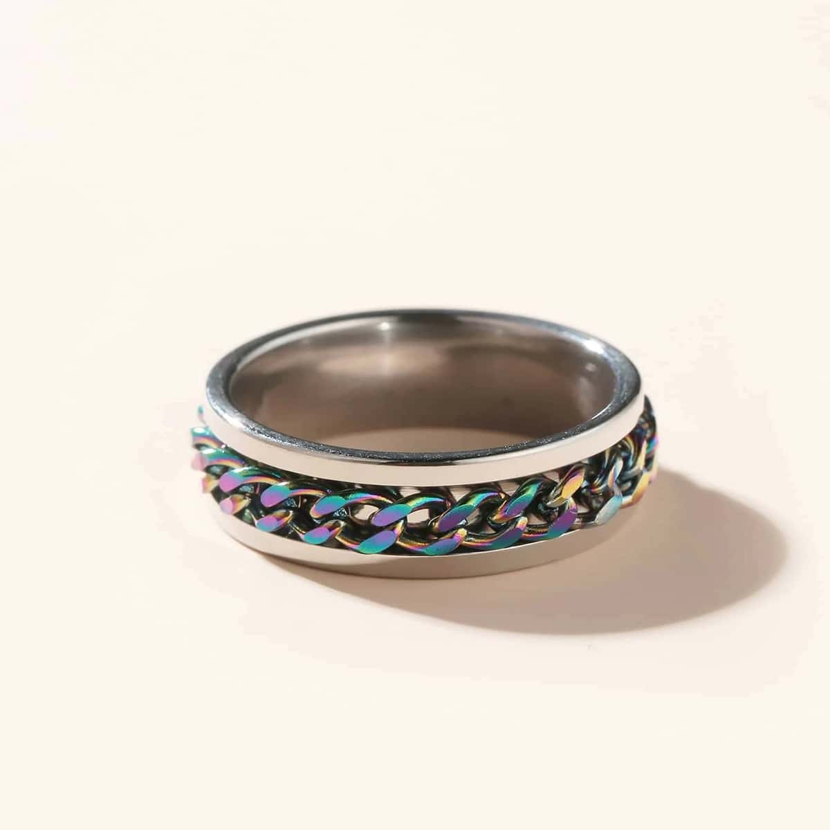 

Guys Chain Design Ring, Silver