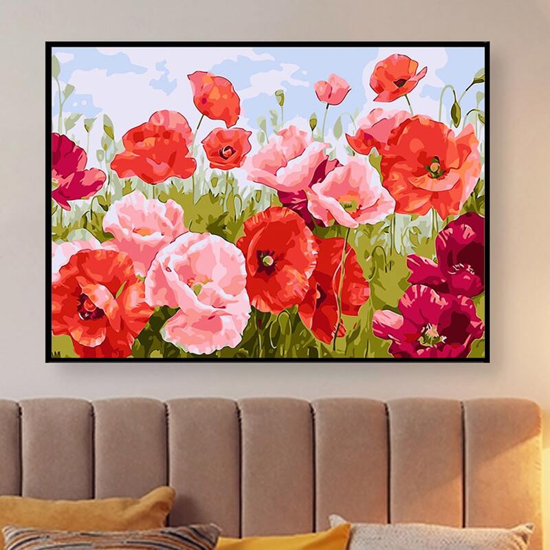 

Flower Print DIY Diamond Unframed Painting, Multicolor