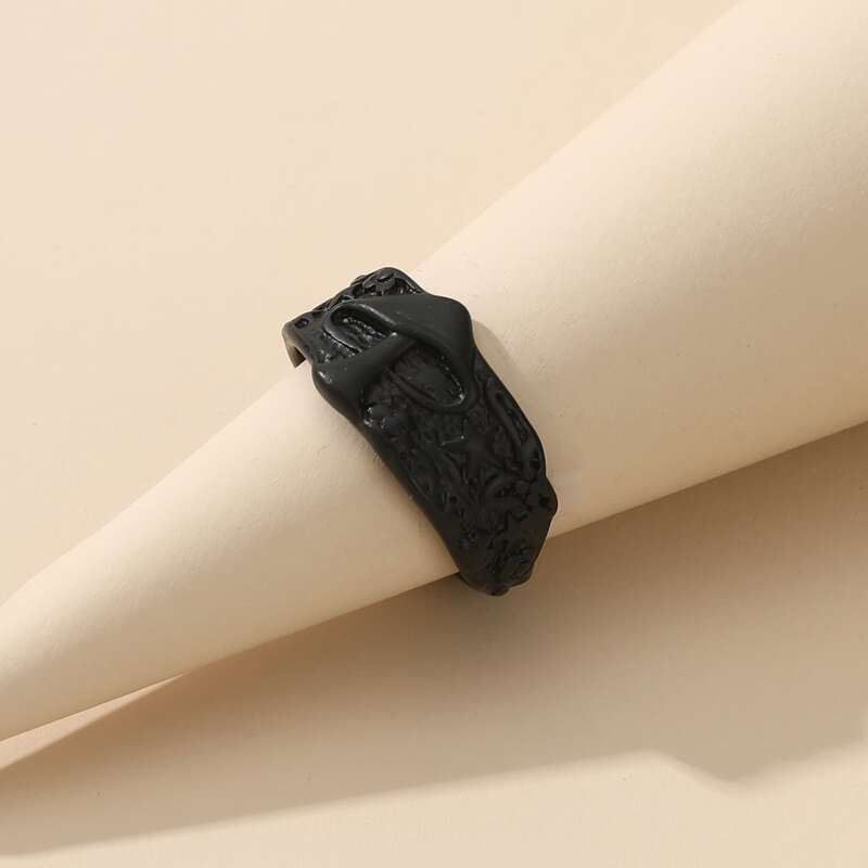 

Guys 1pc Mushroom Engraved Ring, Black
