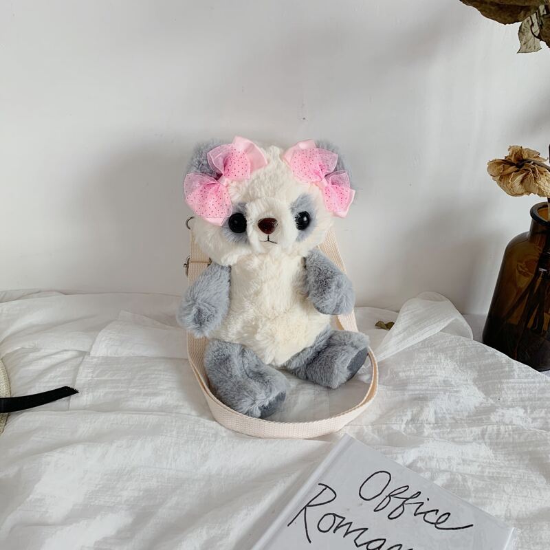 

Fluffy Crossbody Bag, Grey