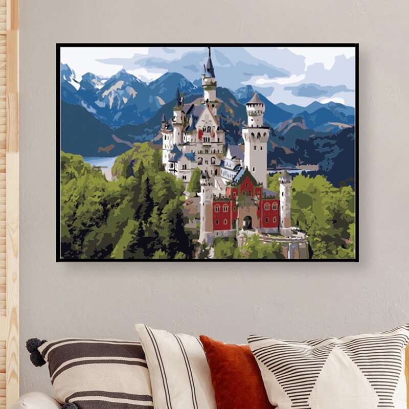 

Castle Print DIY Diamond Unframed Painting, Multicolor