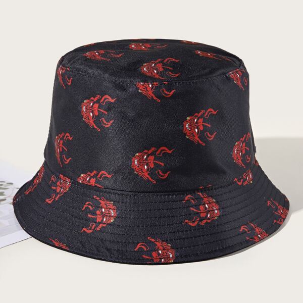 

Men Figure Graphic Bucket Hat, Black