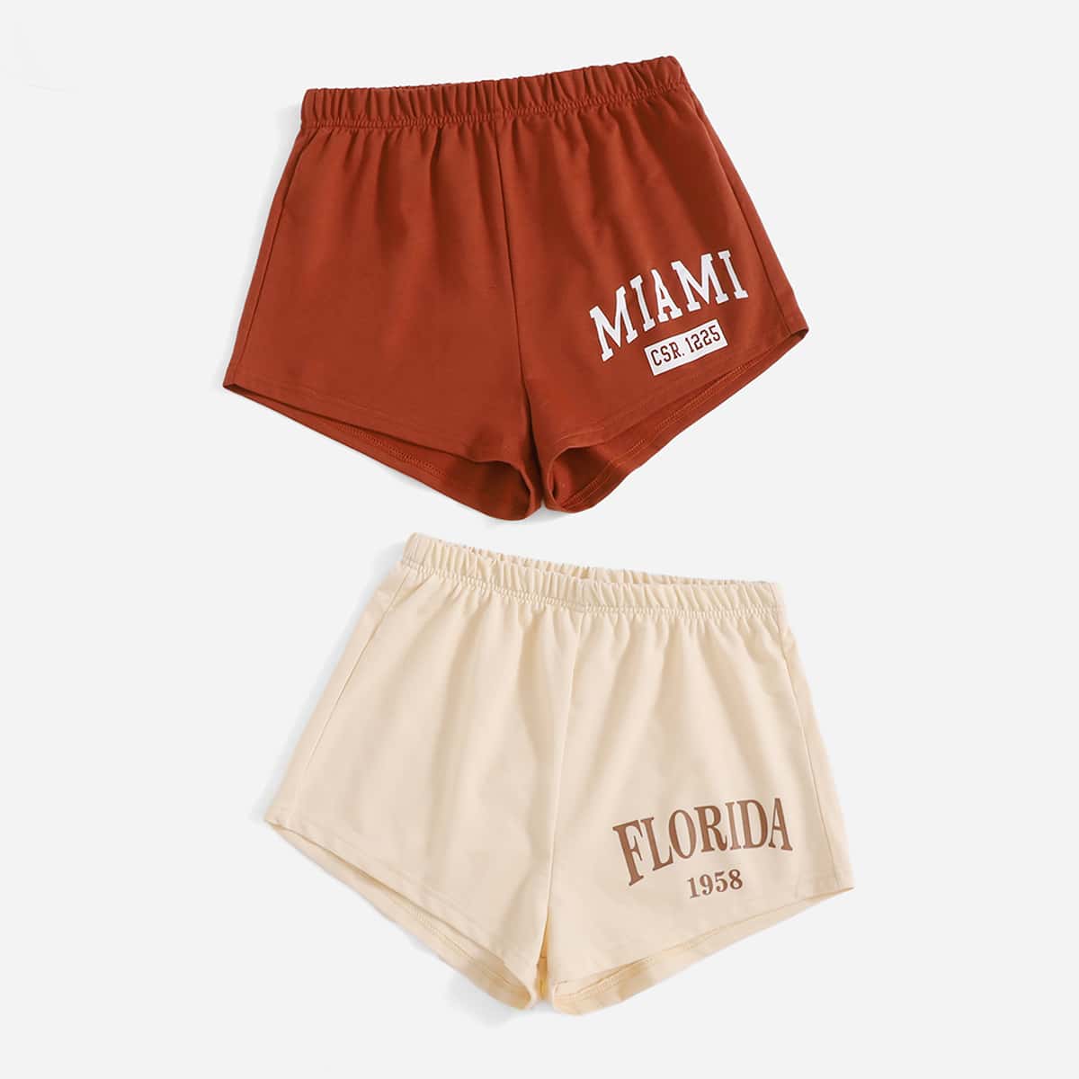 

2 Pack Letter Graphic Shorts, Multicolor