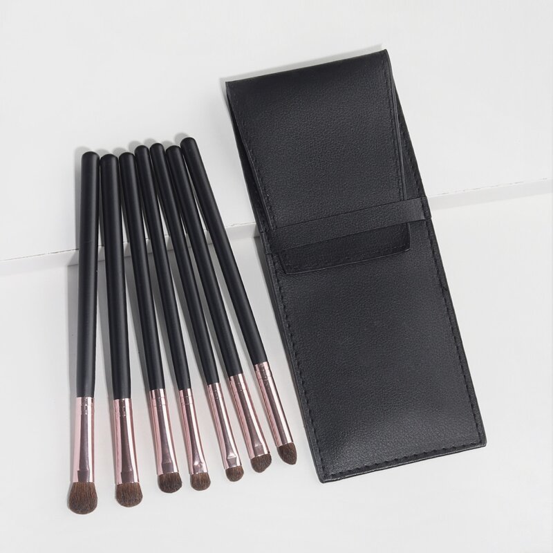 

7pcs Eye Makeup Brush Set With Case, Black