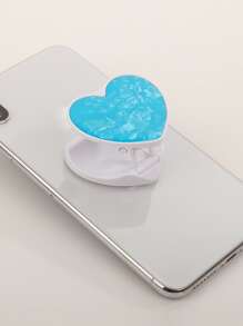 Heart Shaped Pop-out Phone Grip - Blue - View 2