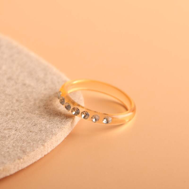 

1pc Rhinestone Decor Ring, Orange