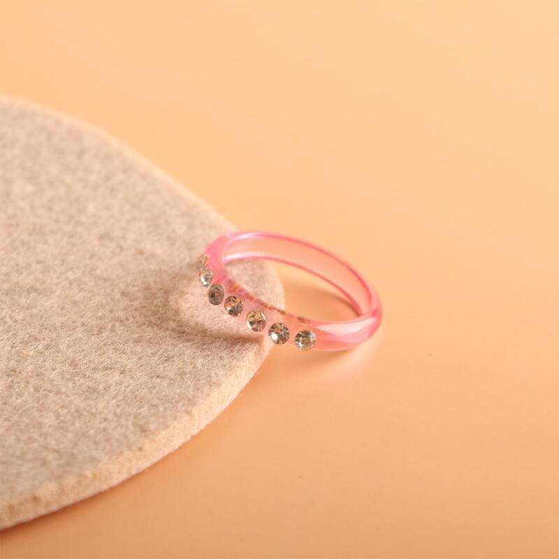 

1pc Rhinestone Decor Ring, Pink