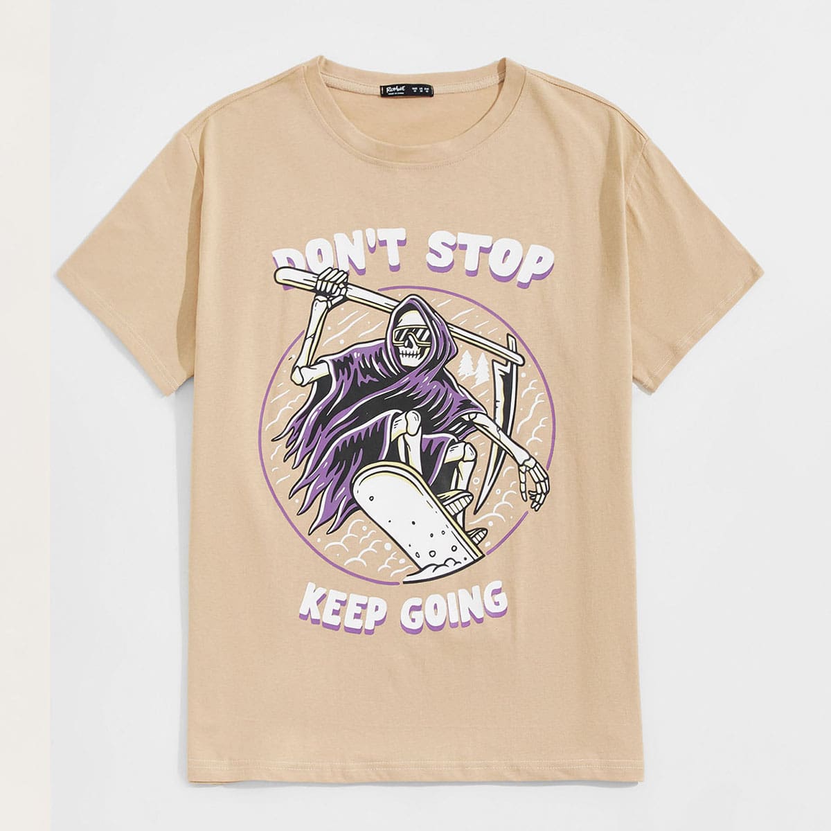 

Guys Letter Skull Graphic Tee, Apricot