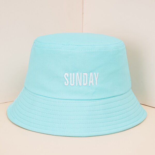 

Letter Embroidery Bucket Hat, Blue