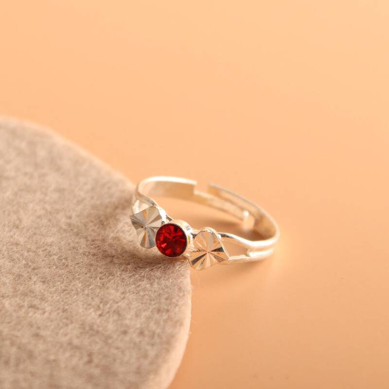 

1pc Rhinestone Decor Ring, Red
