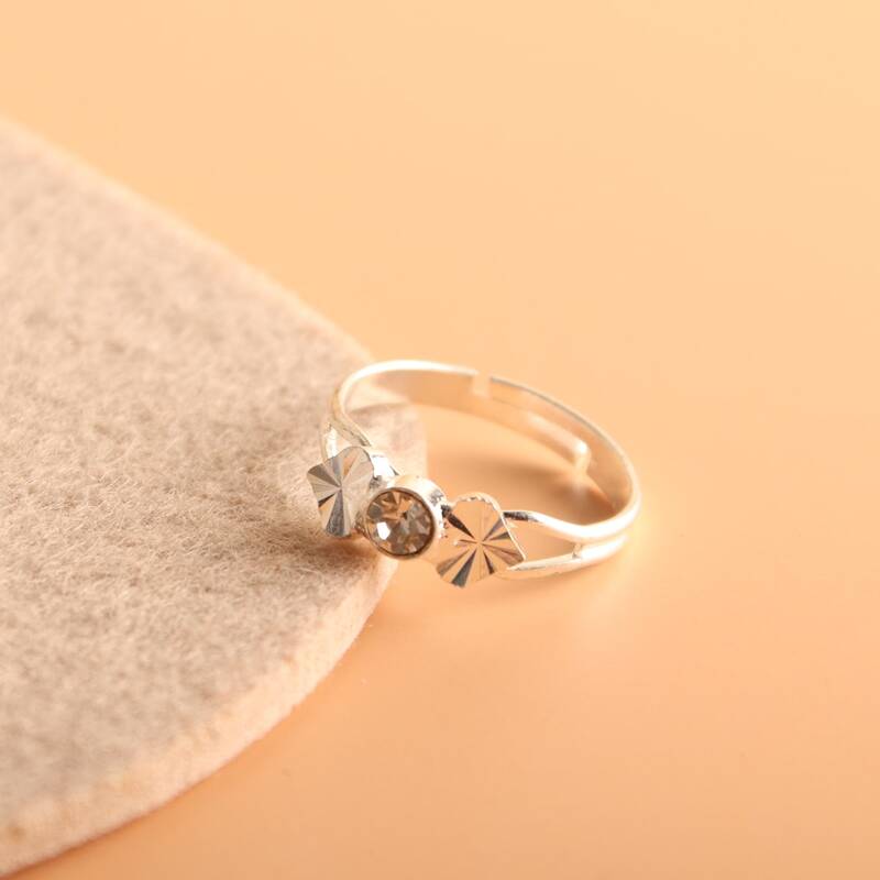

1pc Rhinestone Decor Ring, White