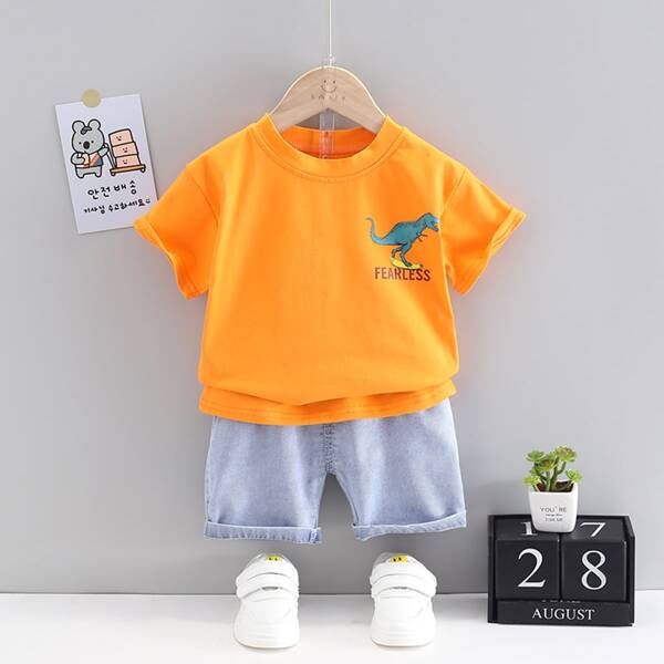 

Toddler Boys Dinosaur Print Tee & Shorts, Multicolor
