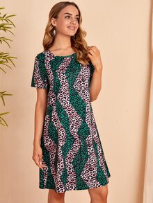 SHEIN Đầm Khối Màu Báo Giải trí - Nhiều màu - Xem 4
