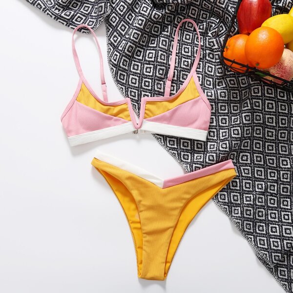 

Контрастный цвет Сексуальный Бикини, Многоцветный