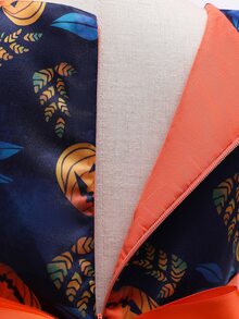 小女童樹葉印花前蝴蝶結萬聖節裝派對禮服