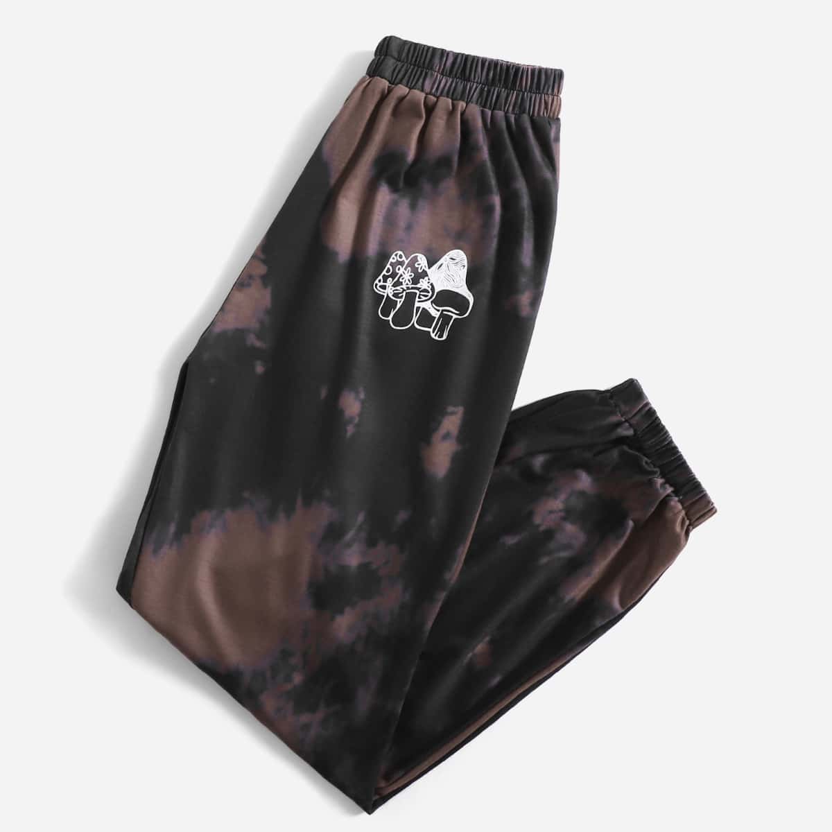 

Mushroom Print Tie Dye Sweatpants, Multicolor