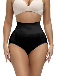 High Waist Shapewear Panty - Black - View 1