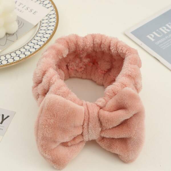 

Bow Decor Bath Headband, Dusty pink