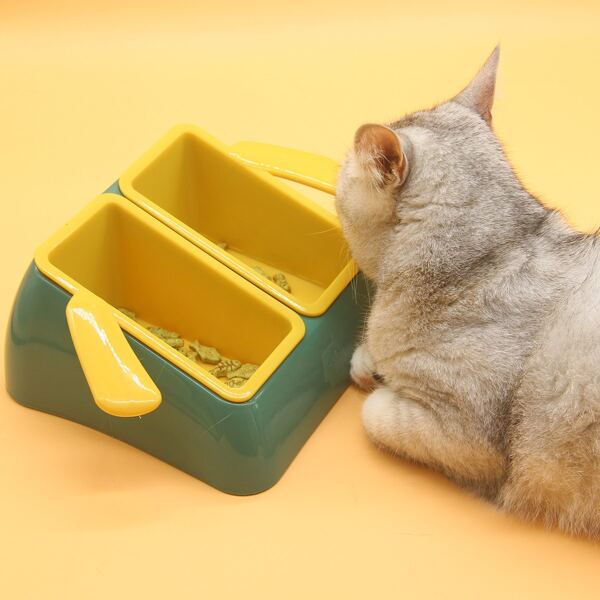 

Color Block Pet Double Bowl, Multicolor