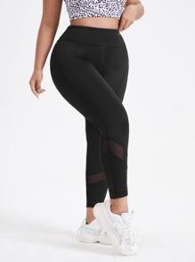 Gameset SHEIN Sport Leggings deportivos unicolor recortado - Negro - Ver 5