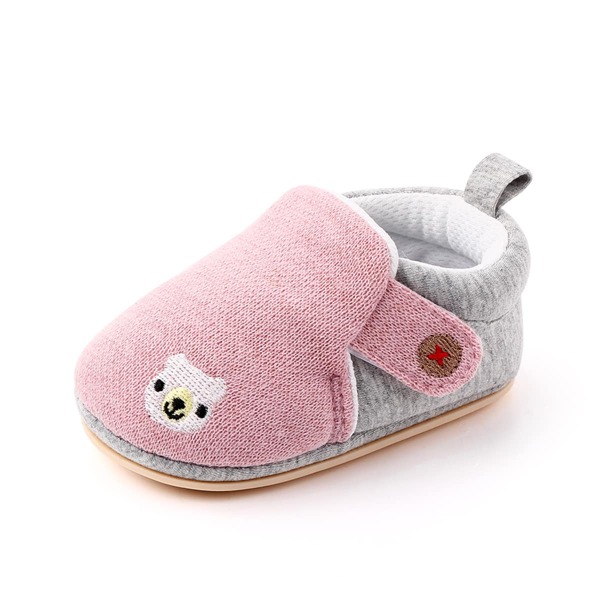 

Baby Boys Cartoon Embroidery Flats, Pink