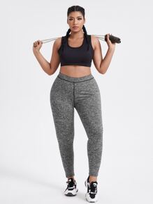 Yoga Basic Quần thể thao Legging Plus Size  & Quần - Xám - Xem 3