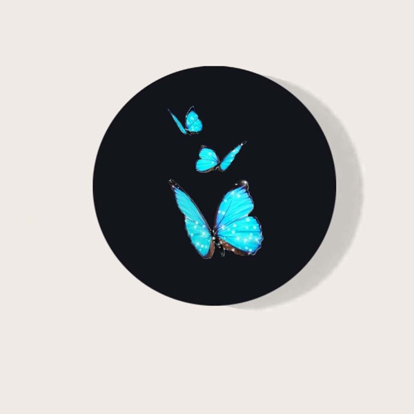 

Butterfly Print Phone Expanding Stand Ring Grip, Black