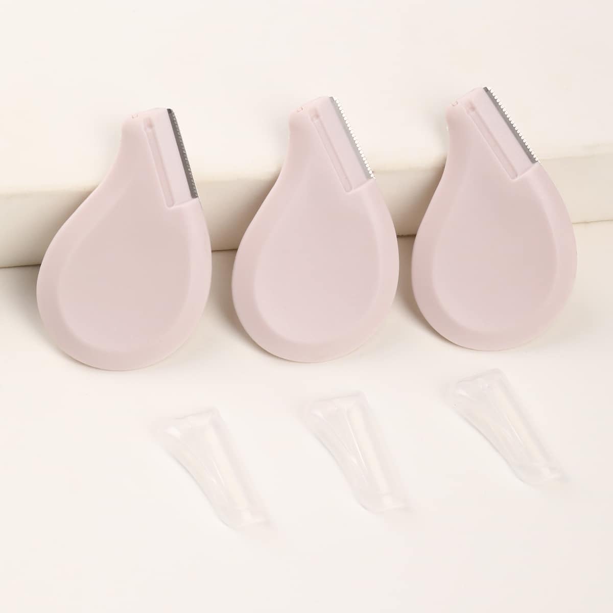 

3pcs Eyebrow Trimming Knife, Baby pink