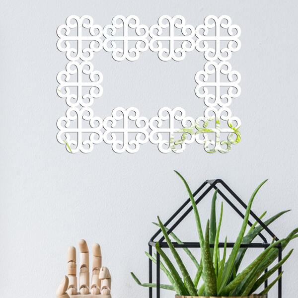 

10pcs Mirror Surface Wall Sticker, Silver