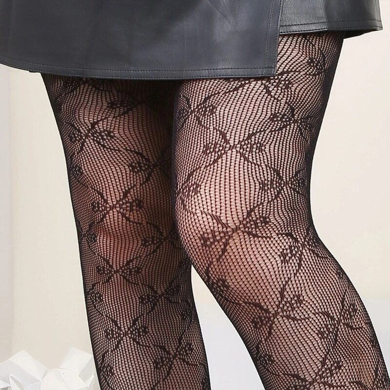 

Bow Pattern Fishnet Tights, Black